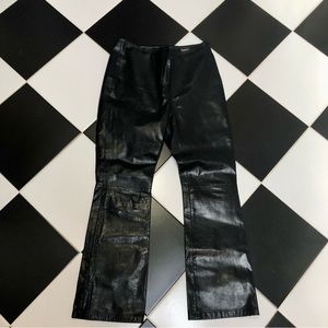 Vintage Leather Pants Zippers At Hem Flares Flared by Indeed size 8 Moto y2k